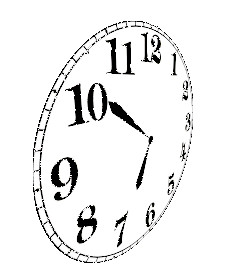 graphic of a bent clock face