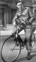 Jim Shaw on his bike in Edinburgh
