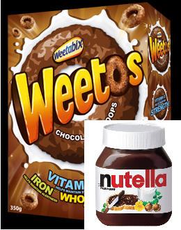 composite of weetos and nutella