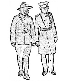 silhouette of two officers