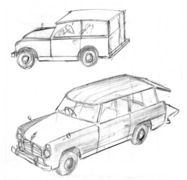 simple sketches of road-rovers