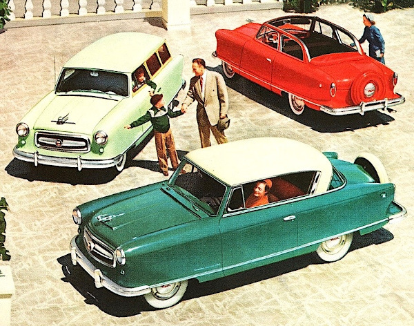 sales brouchure view of three cars
