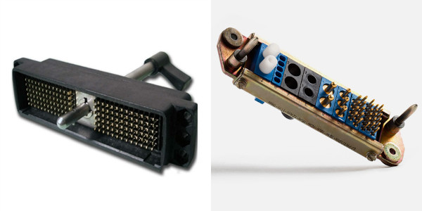 composite of ITT connector and Smith's Hypertacphotograph of two storey brick-built building with central doorway and angled wings