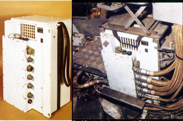 composite photo of heavy rectangular box alone and fitted under tank seat
