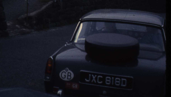 rear view of saloon car