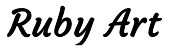 ruby art written in courgette font